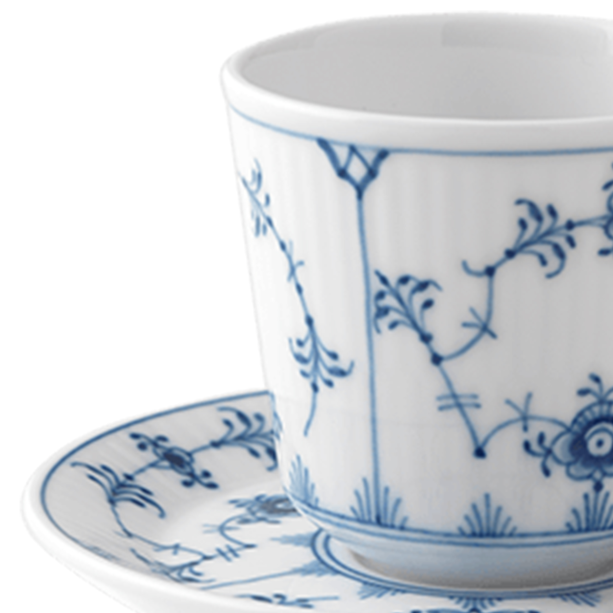 Zoom billed af Musselmalet Riflet Espresso Kop og underkop 9 cl